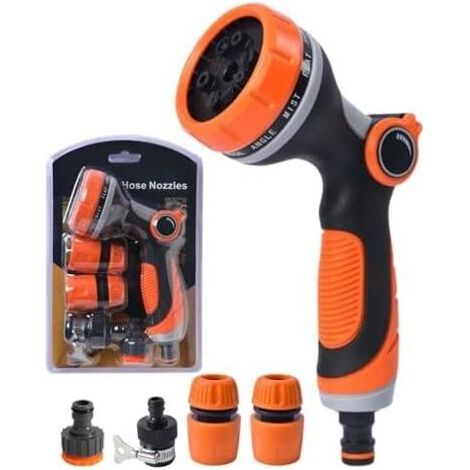 Lance d'Arrosage Haute Pression pour Tuyau de Jardin,Tête Pulvérisateur Jardin - Outil Multifonction Douche Animaux, Arrosage et Nettoyage Terrasses, Clôtures (1/5)