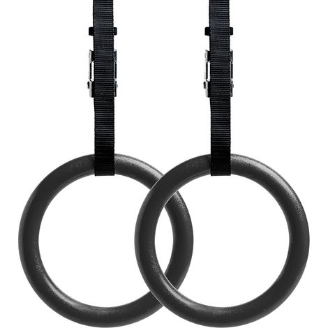 Anneaux De Gymnastique - Sangles Réglables En Nylon Polycarbonate - Boucles Métalliques - Charge Max 800 Kg - Pour Entraînement À Domicile Ou En Extérieur - Lot De 2 (1/5)