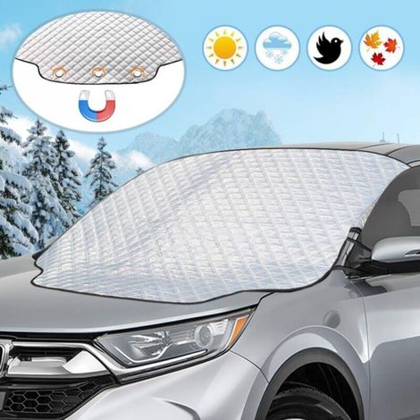 Couverture Pare-Brise Voiture - Magnétique, Repliable, Anti Givre, Neige, Pluie, UV, Poussière (145 x 105 cm) (1/5)