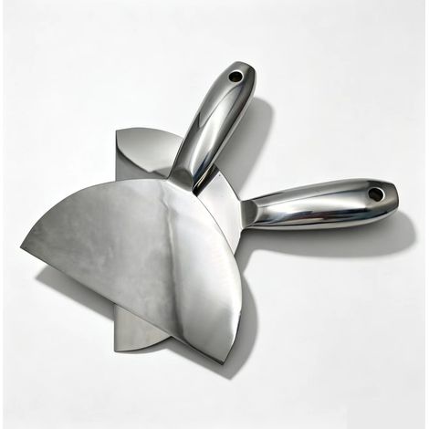 Sollbry Ensemble de 2 Grattoirs à Couteaux à Mastic en Acier Inoxydable Robuste Spatule Antirouille pour Réparation Peinture Cloison Sèche Papier,8 pouces (1/5)