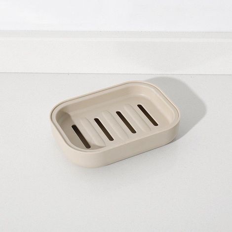 Porte-savon marron, 7,510,52 cm, 1 pièce, porte-savon de salle de bain avec égouttoir, porte-savon portable de voyage, porte-savon. (1/5)