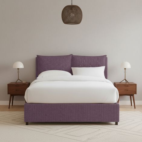 Letto Piazza e Mezza Falmouth, Sfoderabile, Contenitore Made in Italy, Viola Lilla (1/5)