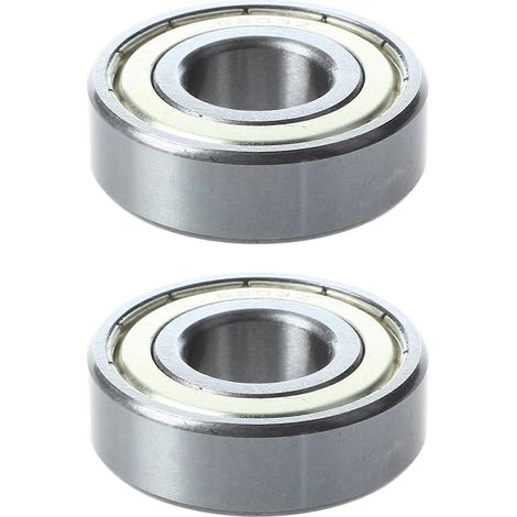 2 metrische Rillenkugellager 6203Z, doppelter Metallflansch, 17 x 40 x 12 mm (1/4)