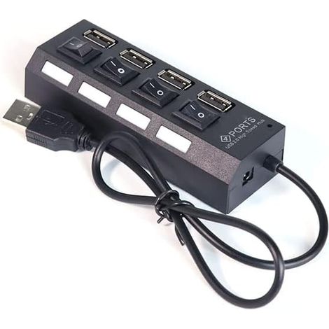 Multiprise USB avec 4 ports USB et interrupteurs individuels, rallonge avec protection multiple pour éclairage de blocs de construction (1/5)