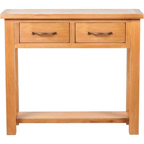 Maison Exclusive - Tavolo Consolle con 2 Cassetti 83x30x73cm in Massello di Rovere (1/5)