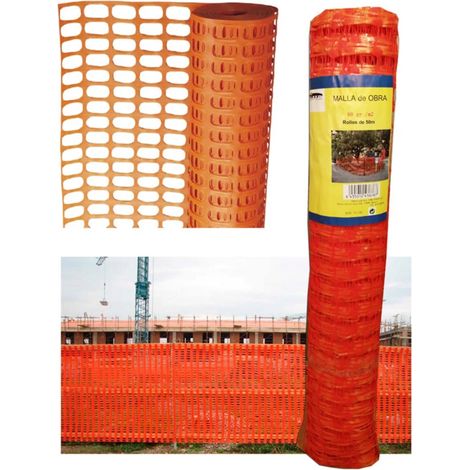 Rete segnaletica edilizia rinforzata arancione 80 g/m2 1 m x 50 m
