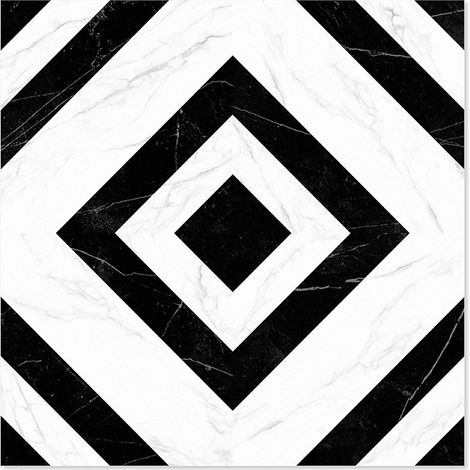 JSSEVN - 10 Pieces Adhesive PVC Floor Tiles 30x30 cm (0.9 m²), Matte Waterproof Tiles, Self-Adhesive Waterproof PVC Floor Tiles, Black and White Diamond Pattern