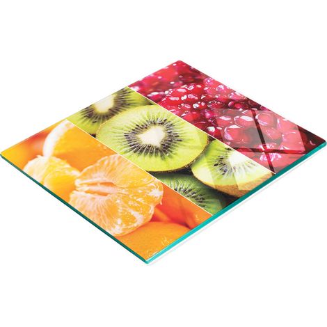 Tabla decorativa multifuncional de cocina de vidrio templado con forma de fruta, 60x52 cm. (1/5)