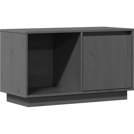 Meuble TV, Étagère TV, Meuble de Salon, Gris 74x35x44 cm Bois de pin massif OIB7326E (1/5)