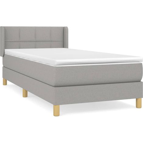Maison Exclusive - Boxspringbett mit Matratze Hellgrau 90x200 cm