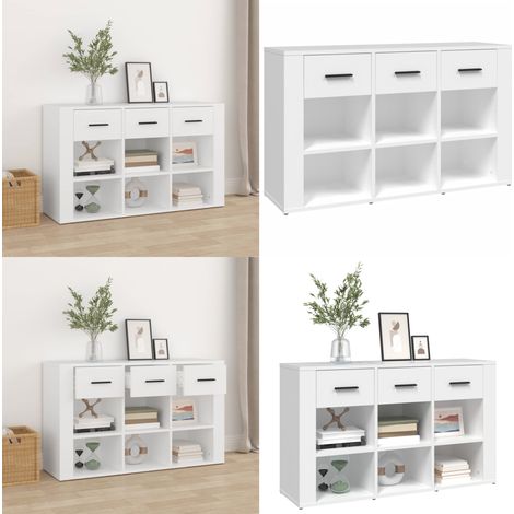 Buffet Blanc 100x30x59,5 cm Bois d'ingénierie - Buffet Blanc - Meuble Rangement - Armoire Blanche - Commode Moderne - Mobilier Salon - Home & Living (1/5)
