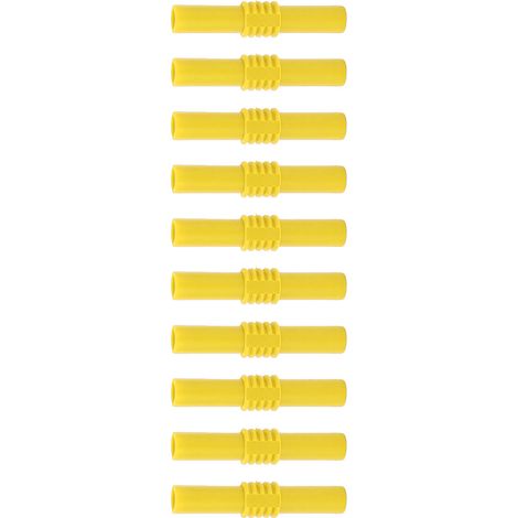 Lot de 10 connecteurs banane femelle-femelle 4mm isolés, rallonge de coupleur à fiches bananes pour appareils électroniques, jaune (1/5)