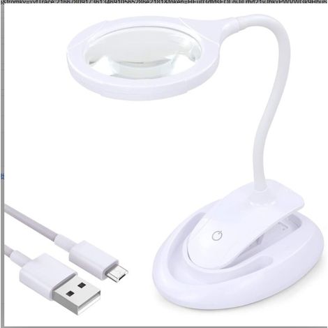 Loupe De Lecture Avec Lumiere - 5X Et 10X - Lampe Grossissante Rechargeable - Pour Bricolage Lecture Inspection - 1 Unite (1/5)