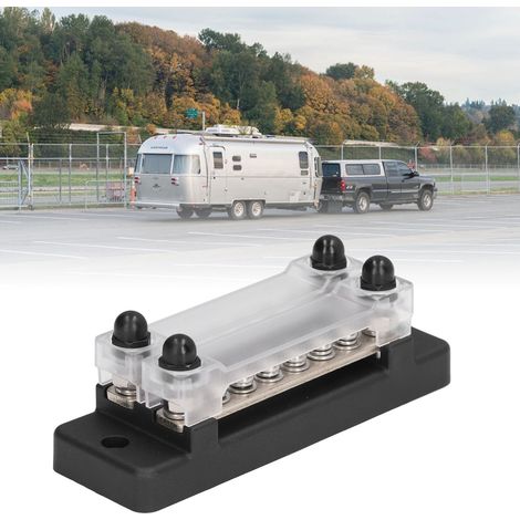 48V 150A 12-Kanal Omnibus-Sammelschienen-Klemmenblock, zweireihig mit Abdeckung, Sockel und OT-Anschluss, geeignet für Fahrzeuge, Boote, Anhänger und Wohnmobile (ZH-1703B1) (Lieferung mit integrierter (1/5)