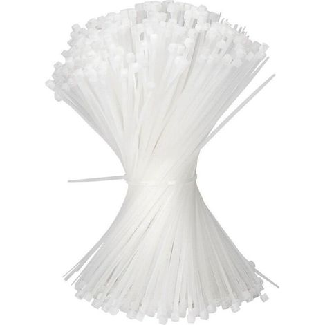 500 Pièces Collier de Serrage Blanc 200 x 2,5 mm Attache Câble Plastique Serre Câbles Électriques pour Cable Management Jardinage (1/4)