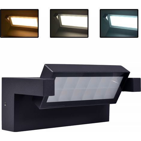 APPLIQUE LED GRIGIO 21W DA ESTERNO IP65 - ILLUMINAZIONE REGOLABILE CON CCT SWITCH 3 TEMPERATURE COLORE 3000K - 4000K - 6500K (1/5)