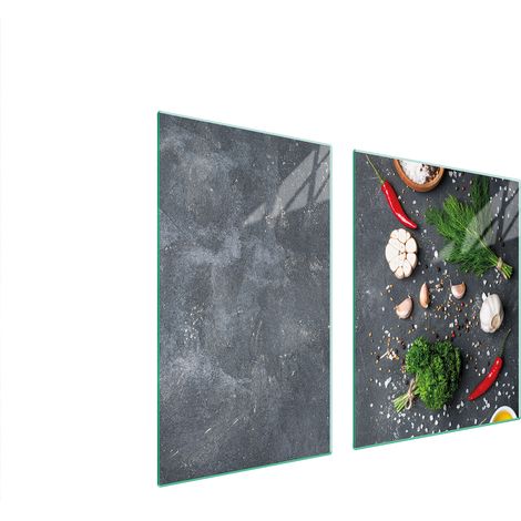 Assiette en verre et planche à découper en ardoise 100x52 (1/5)