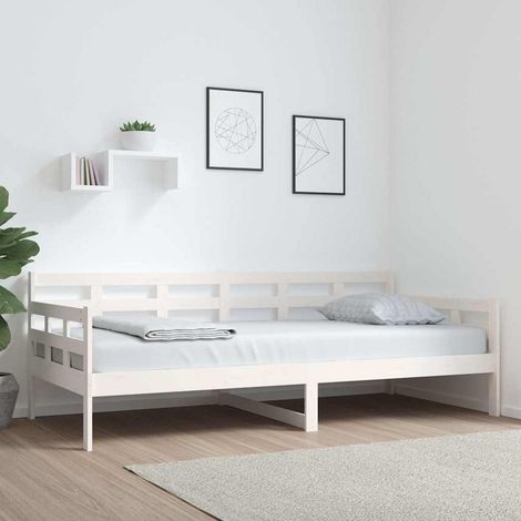 Sofá cama sin colchón madera maciza de pino blanco 90x200 cm (1/5)