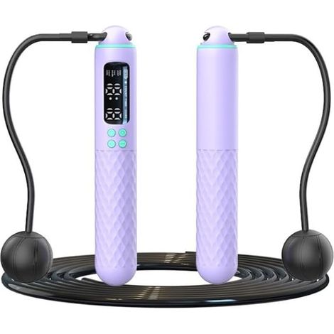 Corde à sauter sans fil avec ballon lesté et compteur électronique de fitness (1/5)