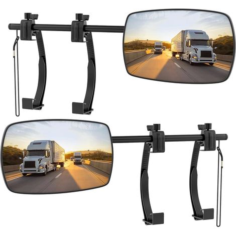 Wohnwagen-Rückspiegel, Anhängerkupplung, universeller, verstellbarer Verlängerungs-Rückspiegel für Autoanhänger, 2er-Set.
