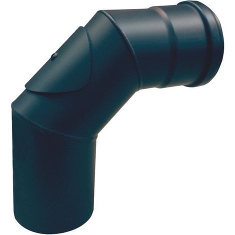 Curva a 90° mf - acciaio 1.2 con ispezione curva a 90° con ispezione d.80 nero pellet 1.2