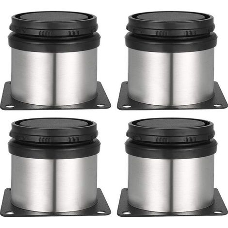 Pied de Meuble,Pieds Réglables de Hauteur Épaissir Les Pieds d'Armoire ,Acier Inoxydable Brossé,Hauteur Réglable 0-15 mm Venez avec Des Vis en Acier Inoxydable (50×60mm,4pcs) (1/5)