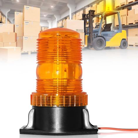 Gyrophare LED orange 10-110V lumière stroboscopique d'urgence Attention signalement Ambre lumières pour camion véhicule chariot élévateur (1/5)