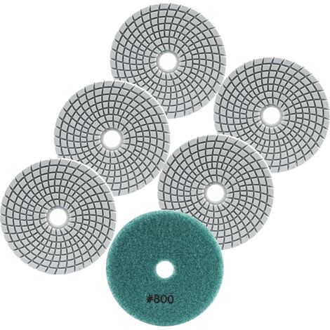 Disque Diamant de Polissage 6 pièces 100mm 800 Tampon Polissage Diamant pour Granit Marbre Pierre Artificielle Quartz pour Meuleuse d'angle (1/5)