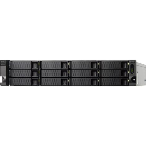 QNAP TL-R1200C-RP - Boîtier disque dur/SSD - 2.5/3.5 - Série ATA III - 6 Gbit/s - Grille de montage - Noir - Gris (1/4)