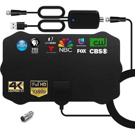 Antenne TV intérieure amplifiée HDTV TNT UHF/VHF – TRIMEC – haute réception, facile à installer, compatible France métropolitaine (1/5)
