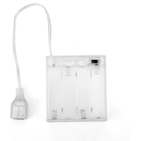 Bloc-Piles Portable pour Enseigne Néon LED 5V-6V, Alimentation Boîtier Convertit USB en Néons à Piles pour la Maison, le Bureau, le Jardin, la Cour