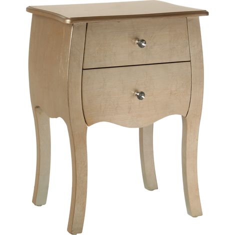 Table de nuit avec 2 tiroirs Bois Champagne 45X36X62 Cm, Bois : Sapin+Dm (1/5)