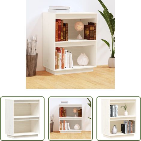 Rangement chambre - Armoire console Blanc 60x34x75 cm Bois de pin solide (1/5)