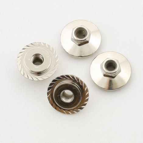 FLANGED LOCK NUT M5X8MM SILVER/4PCS