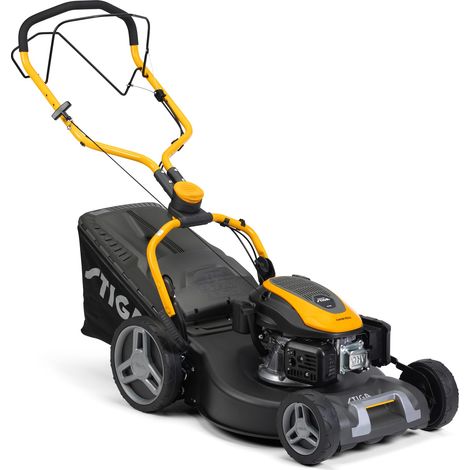 Tondeuse à Gazon tractée - Moteur 166cc, Largeur de Coupe 51cm, bac de ramassage 60L, système de Coupe 3 en 1, Gris (1/5)