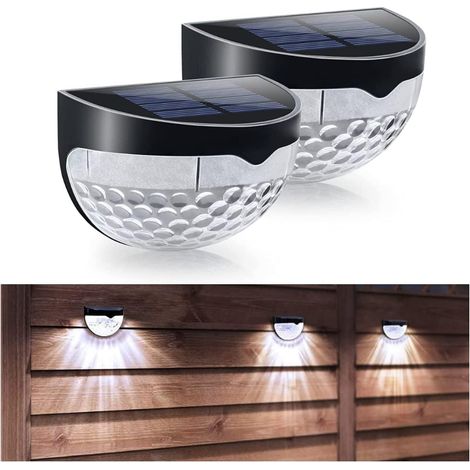 Lot de 2 lampes solaires d'escalier, lampes solaires murales étanches d'extérieur-AquaForge (1/4)
