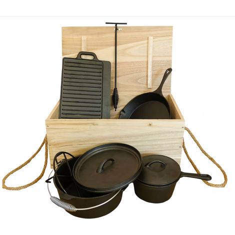 Juego de utensilios de cocina de hierro fundido en caja - 7 piezas (1/4)