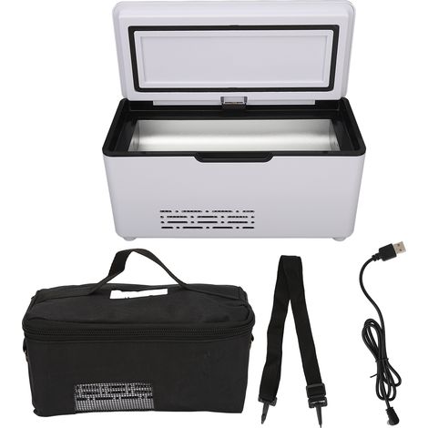 Étui isotherme portable pour insuline, mini-réfrigérateur à insuline avec port USB et affichage LED de température constante, type à bouton.