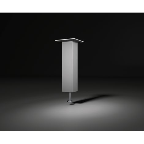 Barkonsole Capri gerade 50 x 50 mm, Höhe 170 mm, Aluminium Edelstahl-Effekt (1/4)