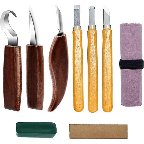 SHINING HOUSE Holzschnitzwerkzeuge, Holzschnitzset, Werkzeuge, Holzschnitzmesser-Set mit Schnitzmesser, professionelle Holzgravurwerkzeuge für die Holzbearbeitung (1/5)