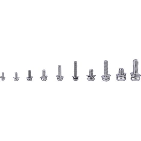 Kit de 400 vis cruciformes à tête bombée M2 M2.5 M3 M4 M5 avec écrous et rondelles (1/5)