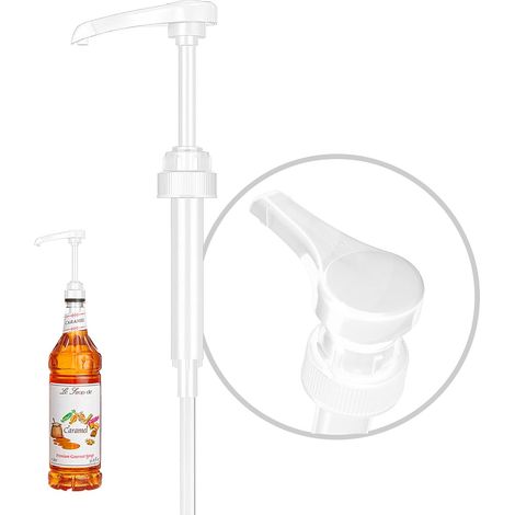 Kaffeesiruppumpe, weiß, 7,5 x 3 x 31 cm, 1 Spender für Kaffeearoma, Sirup, Tee, Eistüte, Smoothie (1/5)