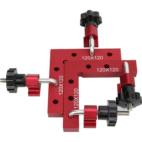 Règle de positionnement à angle droit de 90° en forme de L, pince de fixation pour panneaux de menuiserie 120 x 120 mm (1/5)