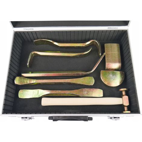 Set di lamiere: cucchiai, babka, incudine, martello, 8 pezzi di cucchiai in lamiera