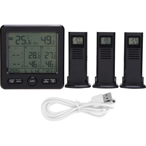 Thermometer weather, outdoor ℃ / ℉ Display sensor weather, screen LCD without wire for the measurement of the temperature Measurement of moisture (1/5)