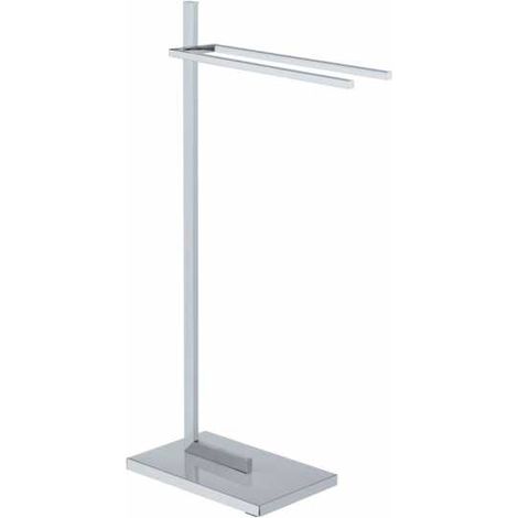 WENKO Portasciugamani da bagno a terra, Quadro, con 2 barre portasciugamani, in acciaio inossidabile, 41x85,5x20 cm, lucido (1/4)