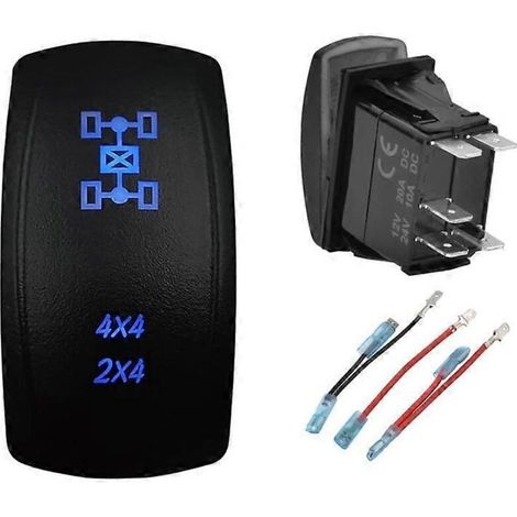 Interrupteur à bascule étanche LED bleue 12V 20A 5 broches pour bateaux voitures camping-car.