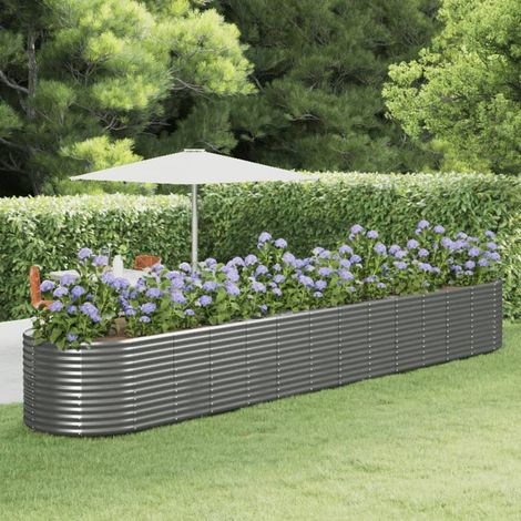 Bac à fleurs - Jardinière pour extérieur/intérieur jardin terrasse balcon - Gris 554x100x68 cm Acier enduit de poudre Chic-912186 (1/4)