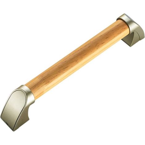 Barre D'appui Douche - Bois Et Alliage De Zinc - 43 Cm - Antidérapante Avec Rainure Centrale - Pour Salle De Bain Cuisine Toilettes Escaliers - 1 Pièce (1/5)