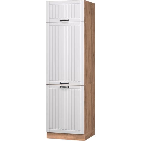 Armadio frigorifero Fame-Line, Bianco rustico, 60 cm, Vicco